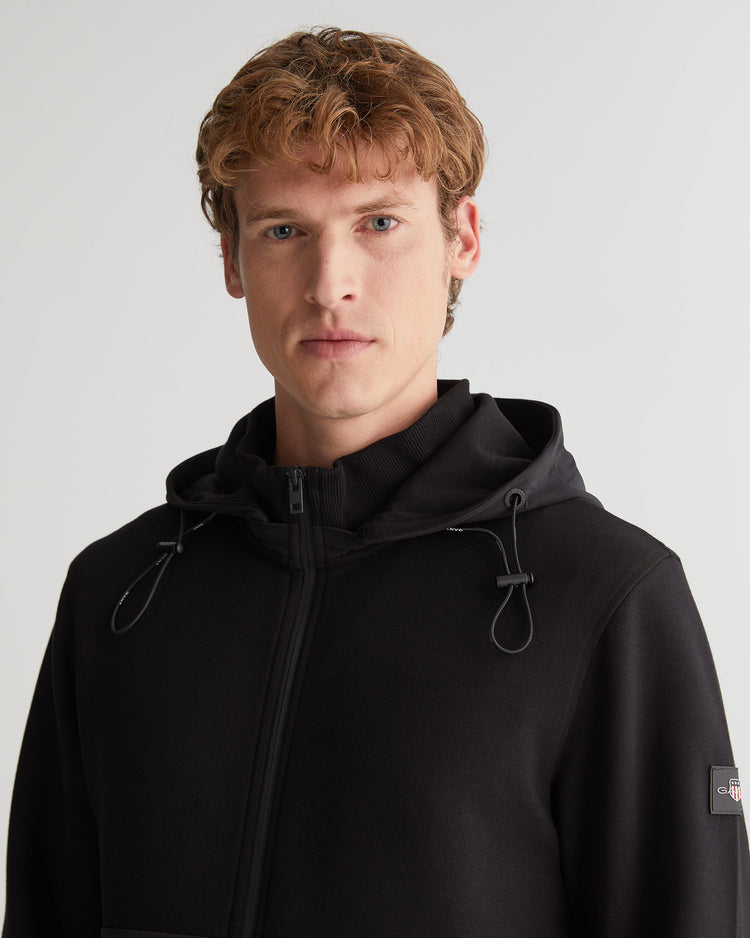 Bluza męska z zamkiem regular fit czarna