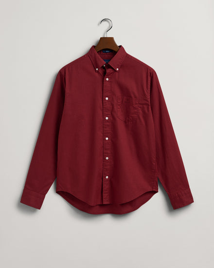 Bawełniana koszula męska z długim rękawem regular fit czerwona