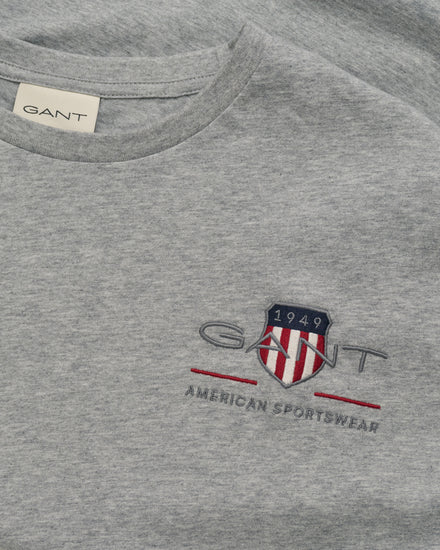 Bawełniany t-shirt męski z okrągłym dekoltem regular fit szary
