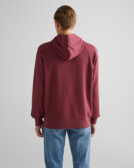 Bluza męska z nadrukiem z kapturem regular fit czerwona