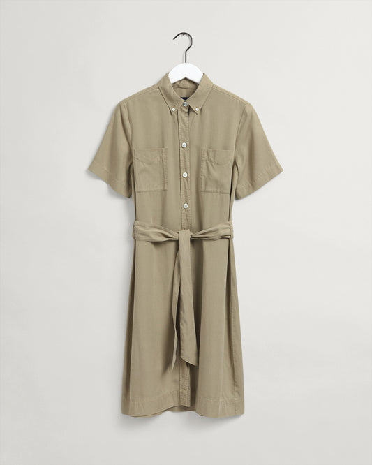 Sukienka damska zapinana na guziki z krótkim rękawem regular fit