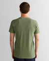 T-shirt męski z okrągłym kołnierzykiem slim fit zielony