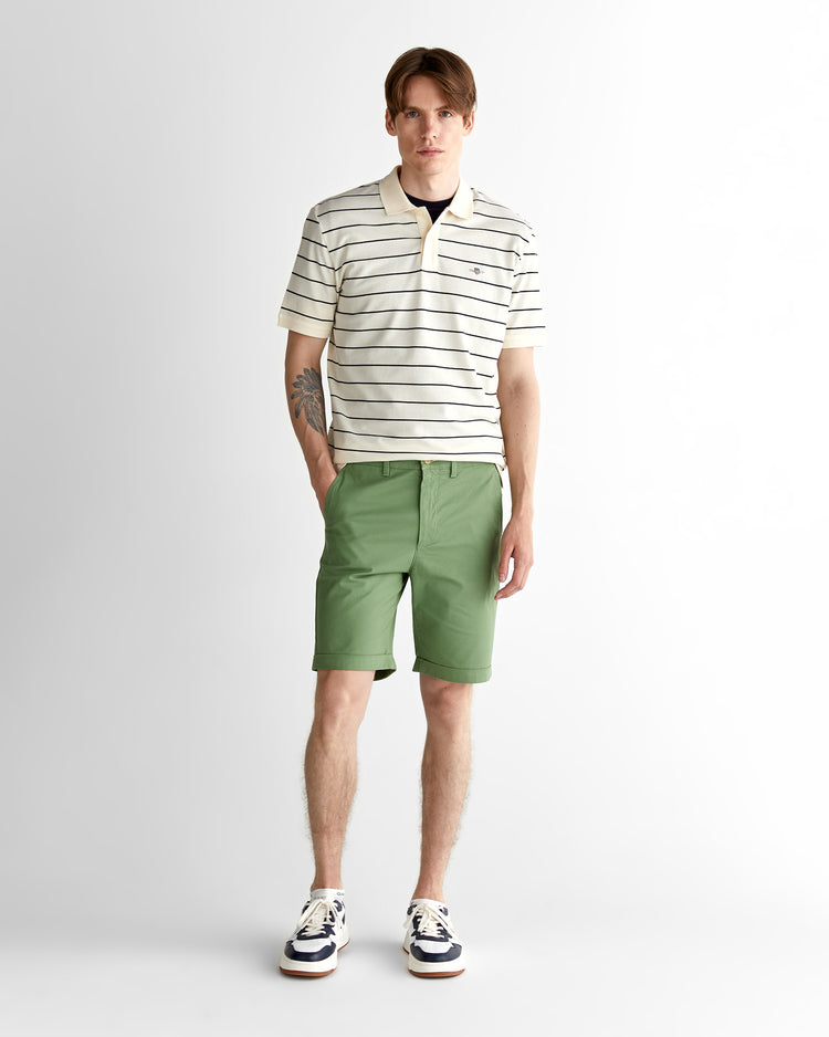 Polo męskie w paski z kołnierzykiem polo z krótkim rękawem regular fit