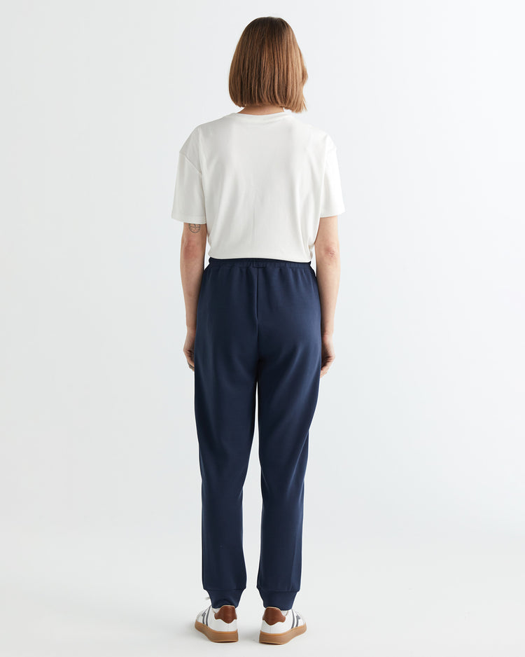 Spodnie dresowe damskie regular fit granatowe