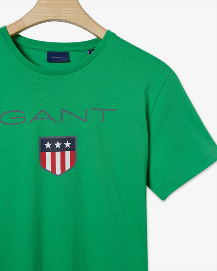 Bawełniany t-shirt męski z nadrukiem okrągły kołnierzyk regular fit