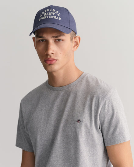 Bawełniany t-shirt męski okrągły dekolt slim fit szary