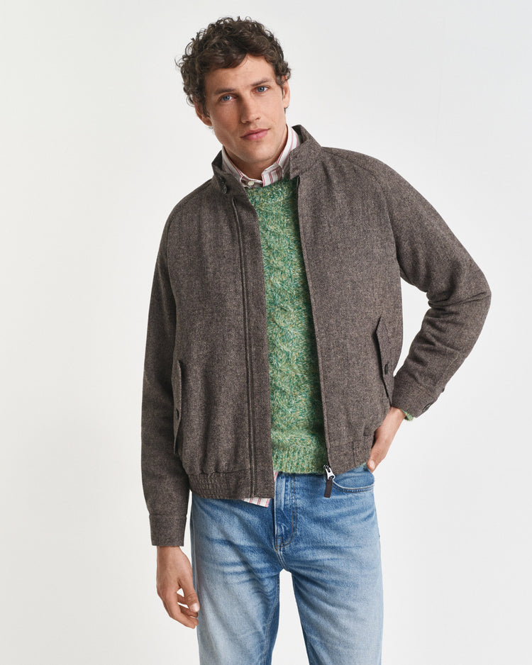 Kurtka męska ze stójką i długim rękawem regular fit khaki