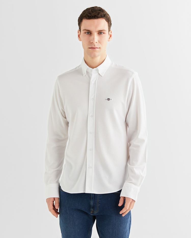 Koszula męska z długim rękawem regular fit biała