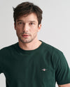 T-shirt męski z okrągłym dekoltem regular fit zielony