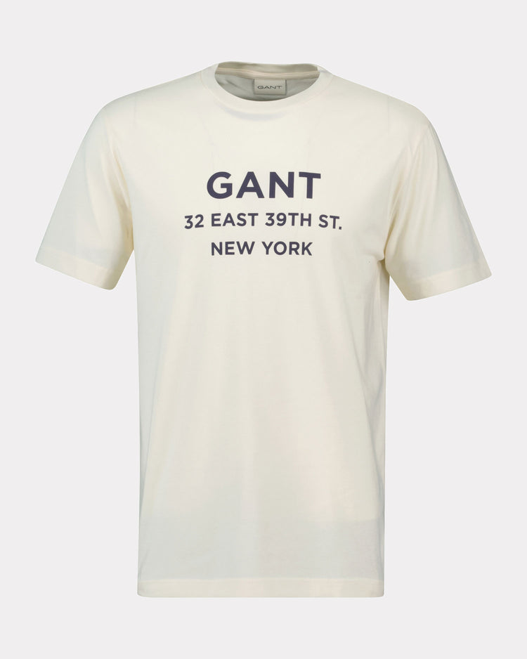 Bawełniany t-shirt męski z nadrukiem okrągły kołnierzyk regular fit