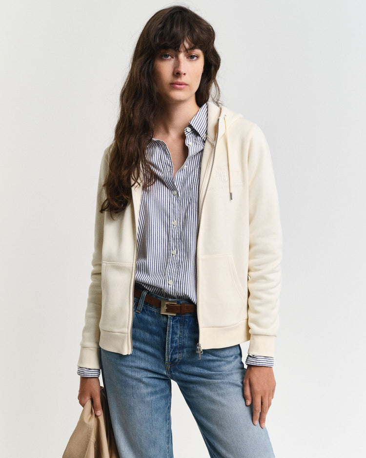 Bluza damska z zamkiem z nadrukiem z długim rękawem regular fit