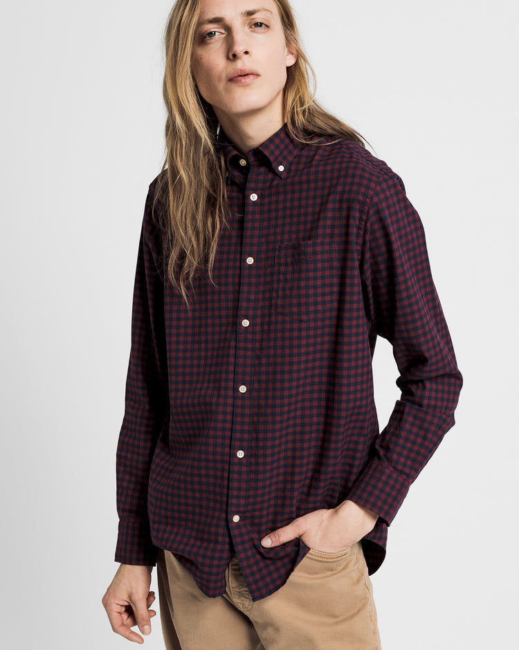 Męska koszula z diagonalu regular fit w kratę Buffalo Winter