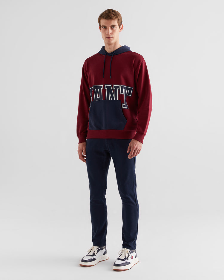 Bawełniana bluza męska z kapturem regular fit czerwona