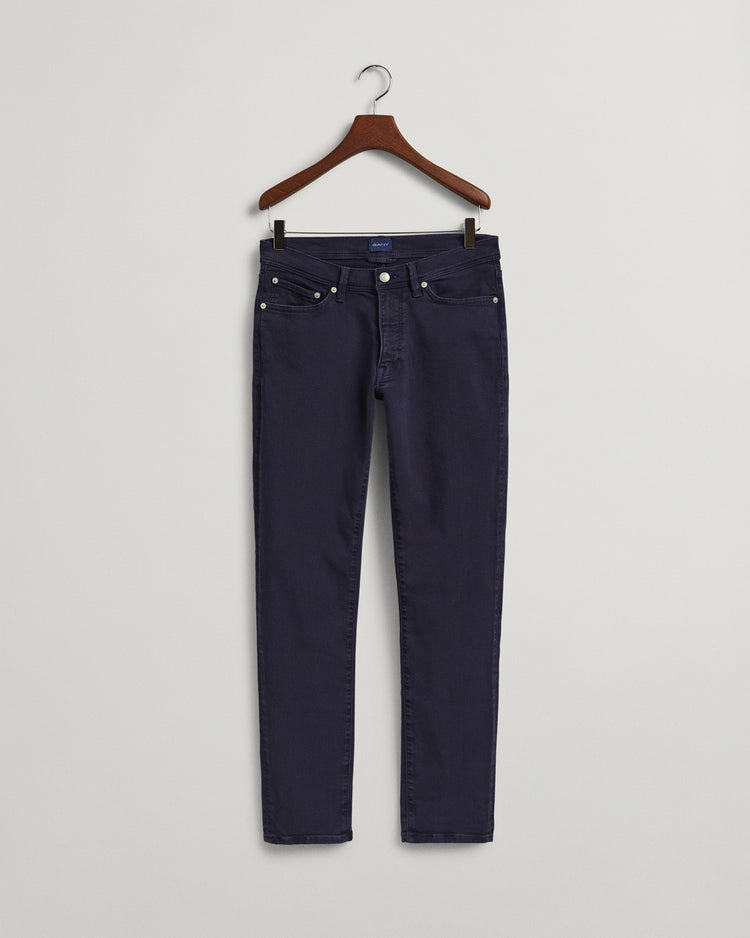 Spodnie jeansowe męskie extra slim fit granatowe