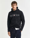 Bluza męska z kapturem z nadrukiem regular fit czarna