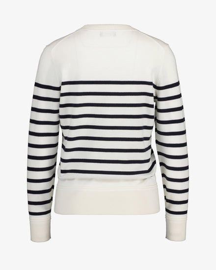 Sweter z lekkiej bawełny z okrągłym dekoltem i bretońskimi paskami