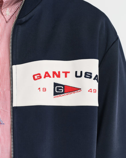 Bluza męska z nadrukiem ze stójką z długim rękawem regular fit