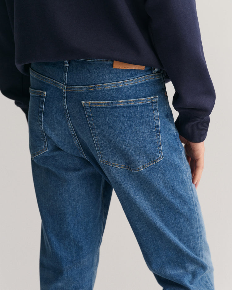 Spodnie jeansowe męskie extra slim fit niebieskie