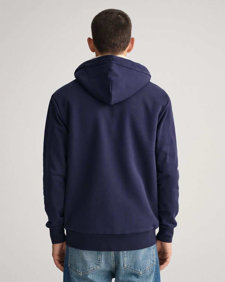 Męska granatowa bluza z kapturem regular fit