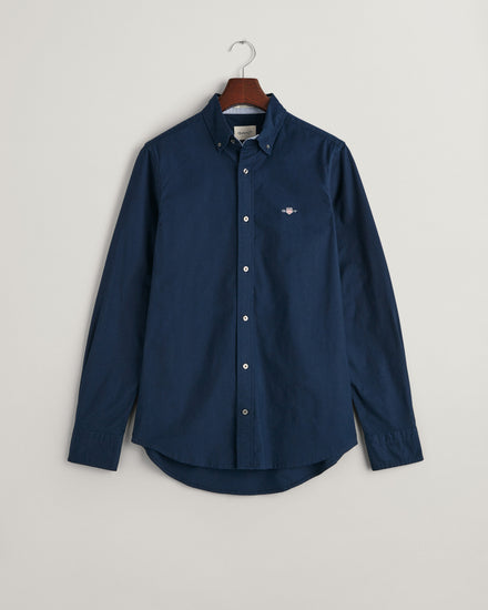 Koszula męska z długim rękawem slim fit granatowa