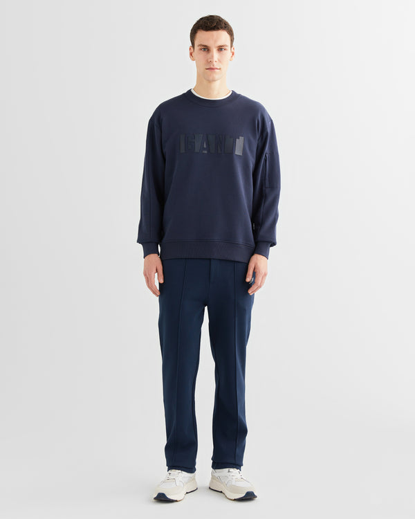 Bawełniane spodnie dresowe męskie regular fit granatowe