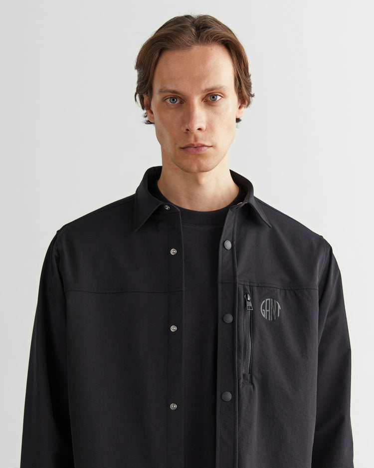 Koszula męska z nadrukiem z długim rękawem relaxed fit czarna