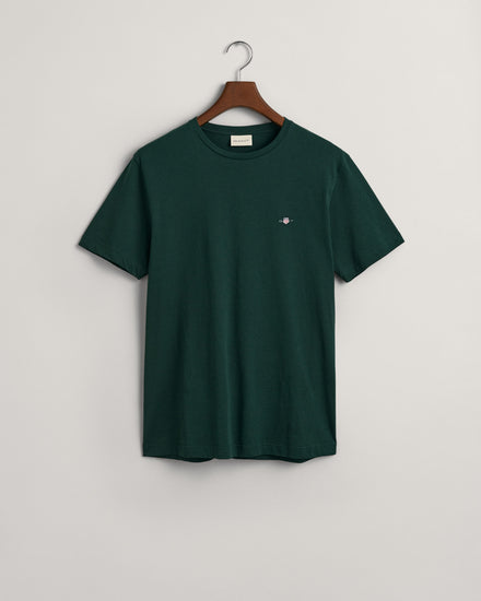 T-shirt męski z okrągłym dekoltem regular fit zielony