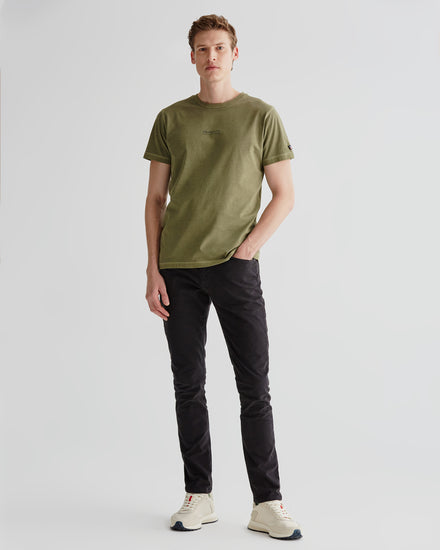 Bawełniany t-shirt męski z nadrukiem regular fit zielony