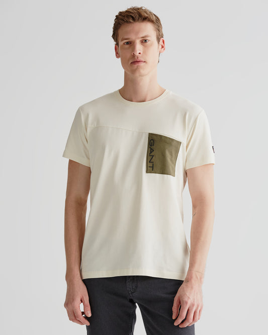 T-shirt męski z nadrukiem z okrągłym kołnierzykiem regular fit