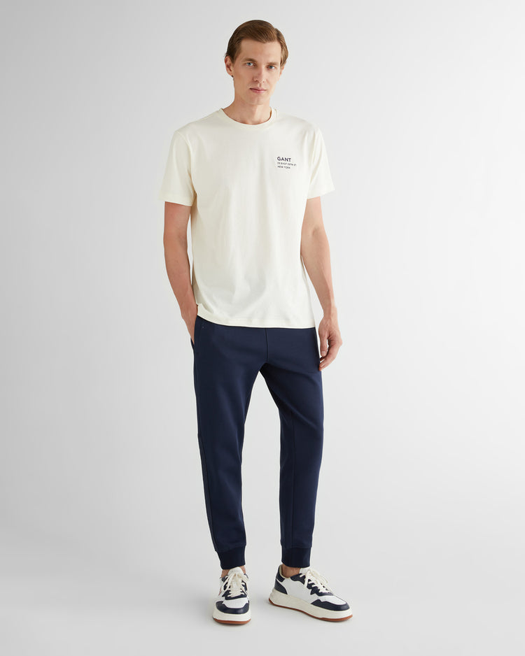 T-shirt męski z nadrukiem regular fit biały