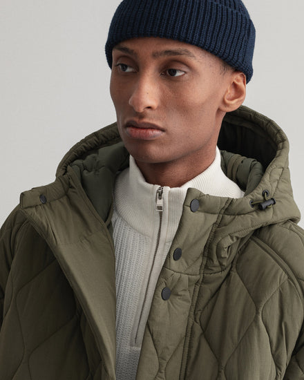 Kurtka męska z nadrukiem zapinana na guziki oversize fit zielona