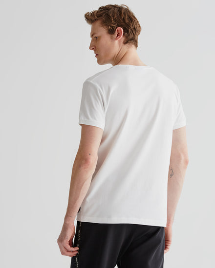 T-shirt męski z nadrukiem regular fit biały