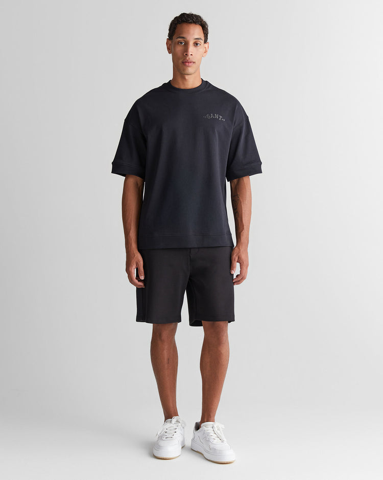 Szorty męskie z nadrukiem regular fit czarne