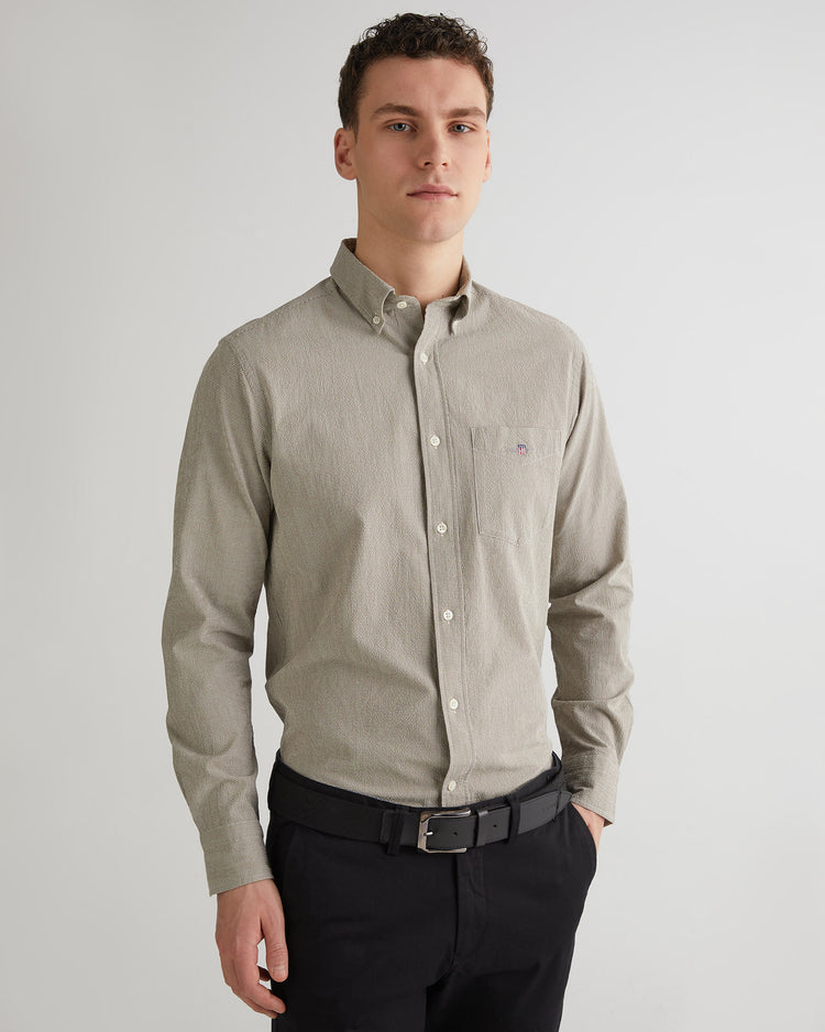 Koszula męska z długim rękawem regular fit szara