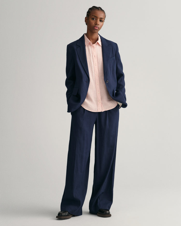 Koszula damska z długim rękawem regular fit pomarańczowa