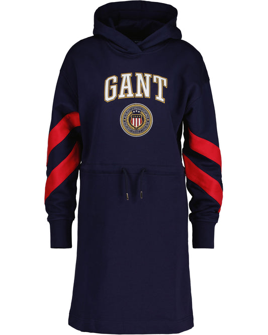 Bawełniana sukienka damska z długim rękawem niebieska