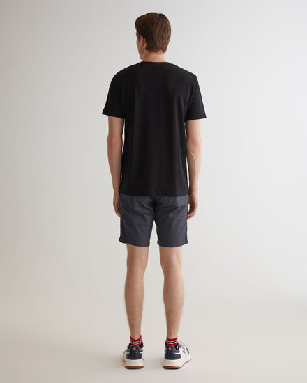 T-shirt męski okrągły kołnierzyk regular fit czarny