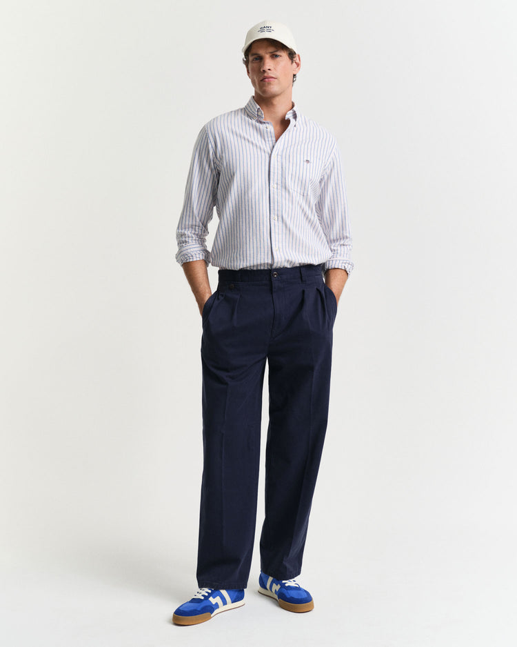 Bawełniana koszula męska z długim rękawem regular fit różowa