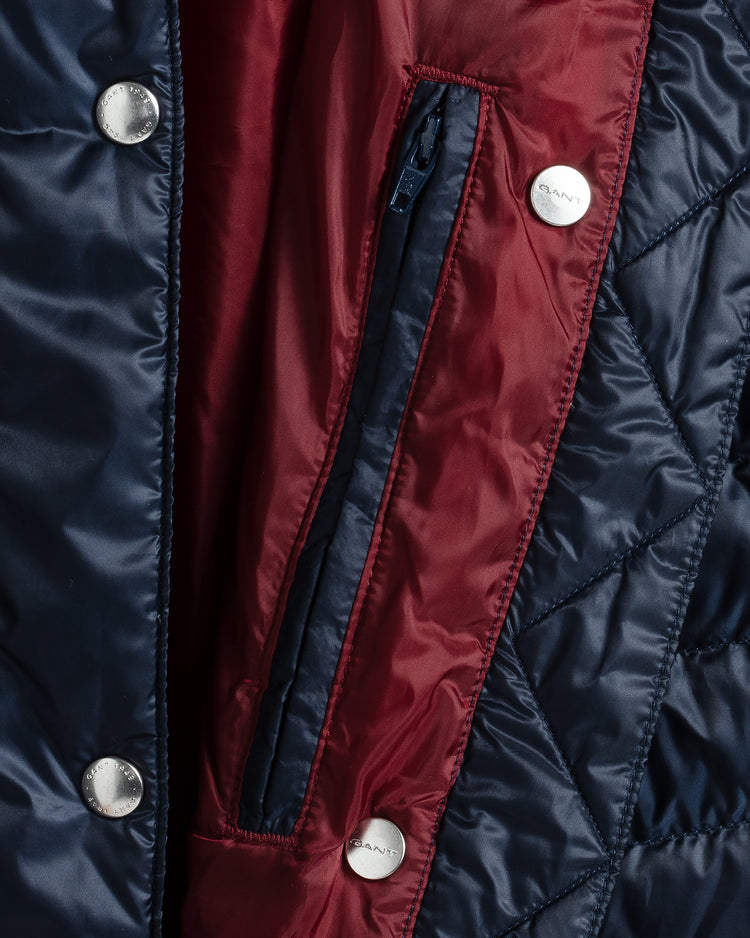 Kurtka damska zapinana na guziki z długim rękawem granatowa