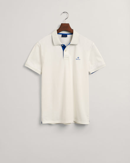 Koszulka polo męska z nadrukiem z krótkim rękawem slim fit