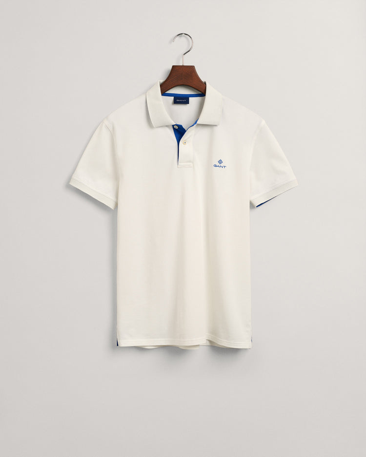 Koszulka polo męska z nadrukiem z krótkim rękawem slim fit