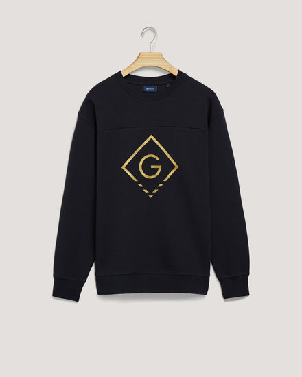 Bluza męska z nadrukiem i z okrągłym kołnierzykiem regular fit