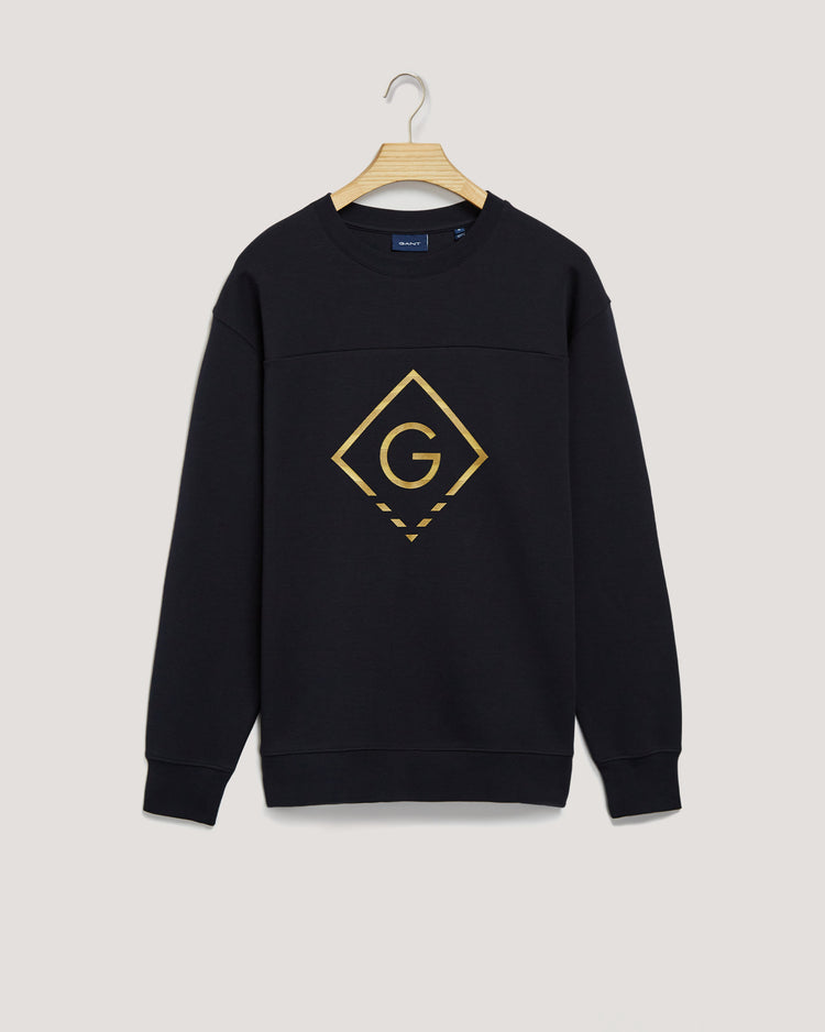 Bluza męska z nadrukiem i z okrągłym kołnierzykiem regular fit