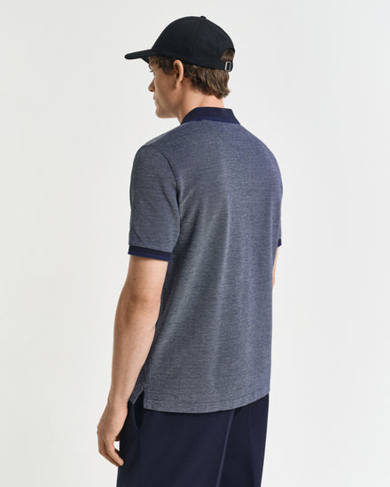 Koszulka polo męska z krótkim rękawem regular fit granatowa