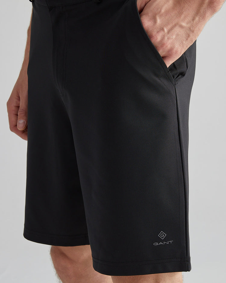 Szorty męskie z nadrukiem regular fit czarne