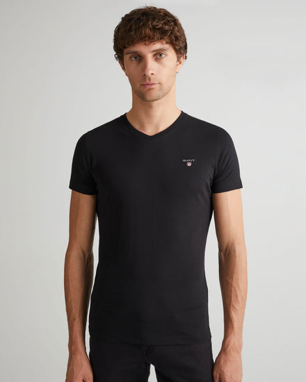 T-shirt Original z dekoltem w kształcie litery V slim fit