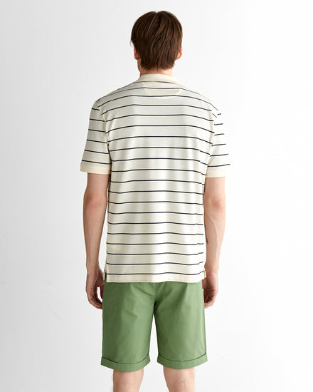 Polo męskie w paski z kołnierzykiem polo z krótkim rękawem regular fit