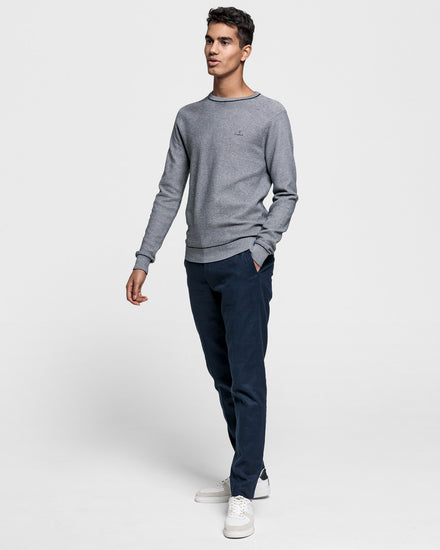 Garniturowe spodnie męskie z elastycznego lnu