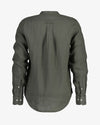 Koszula męska ze stójką z długim rękawem regular fit zielona