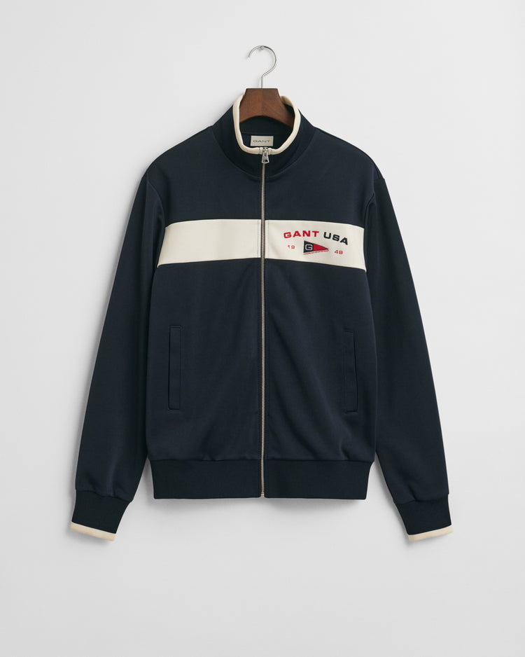 Bluza męska z nadrukiem ze stójką z długim rękawem regular fit